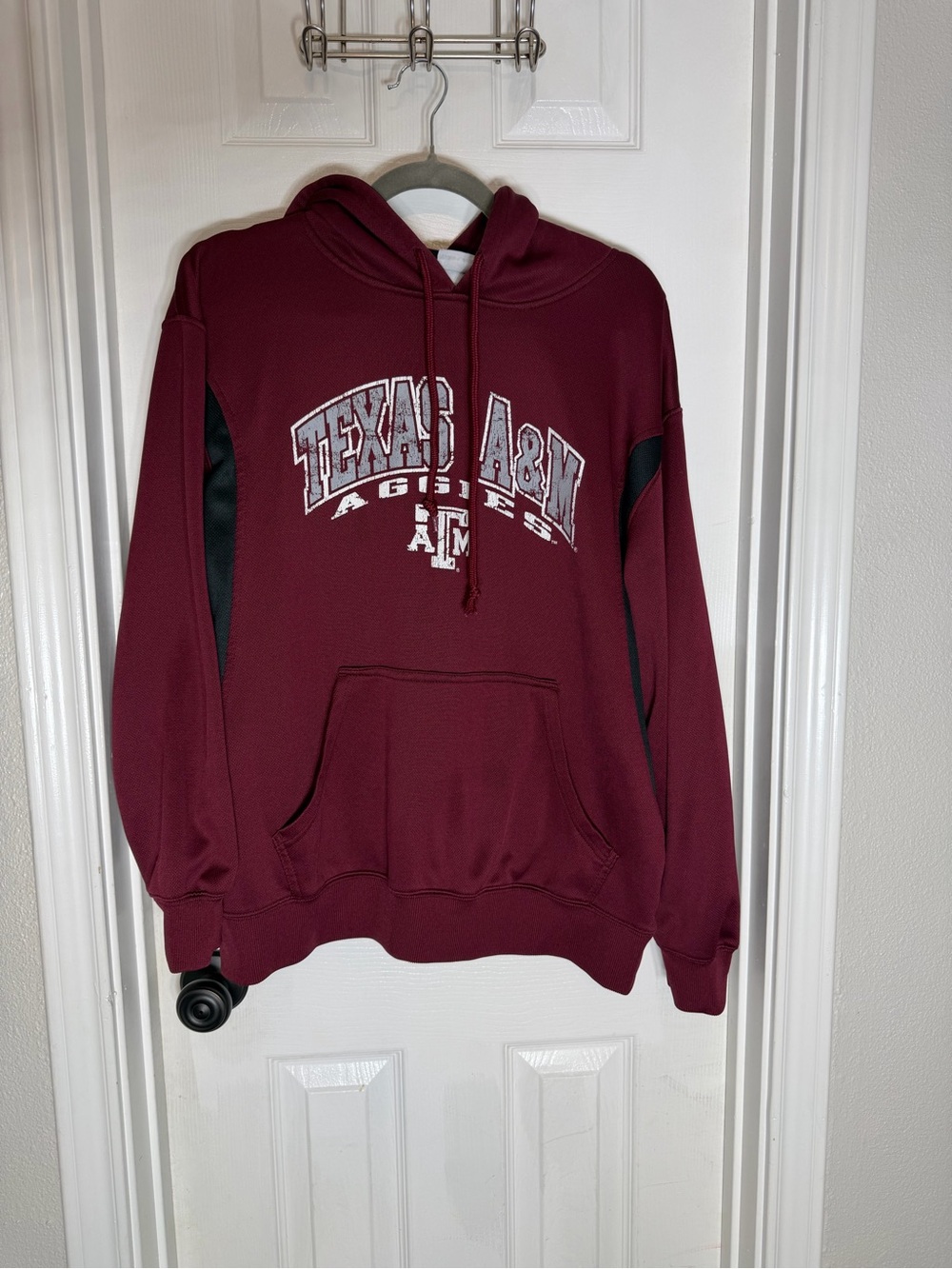 Knights Apparel Maroon Texas A&M Hooded Sweatshirt with Black Panels